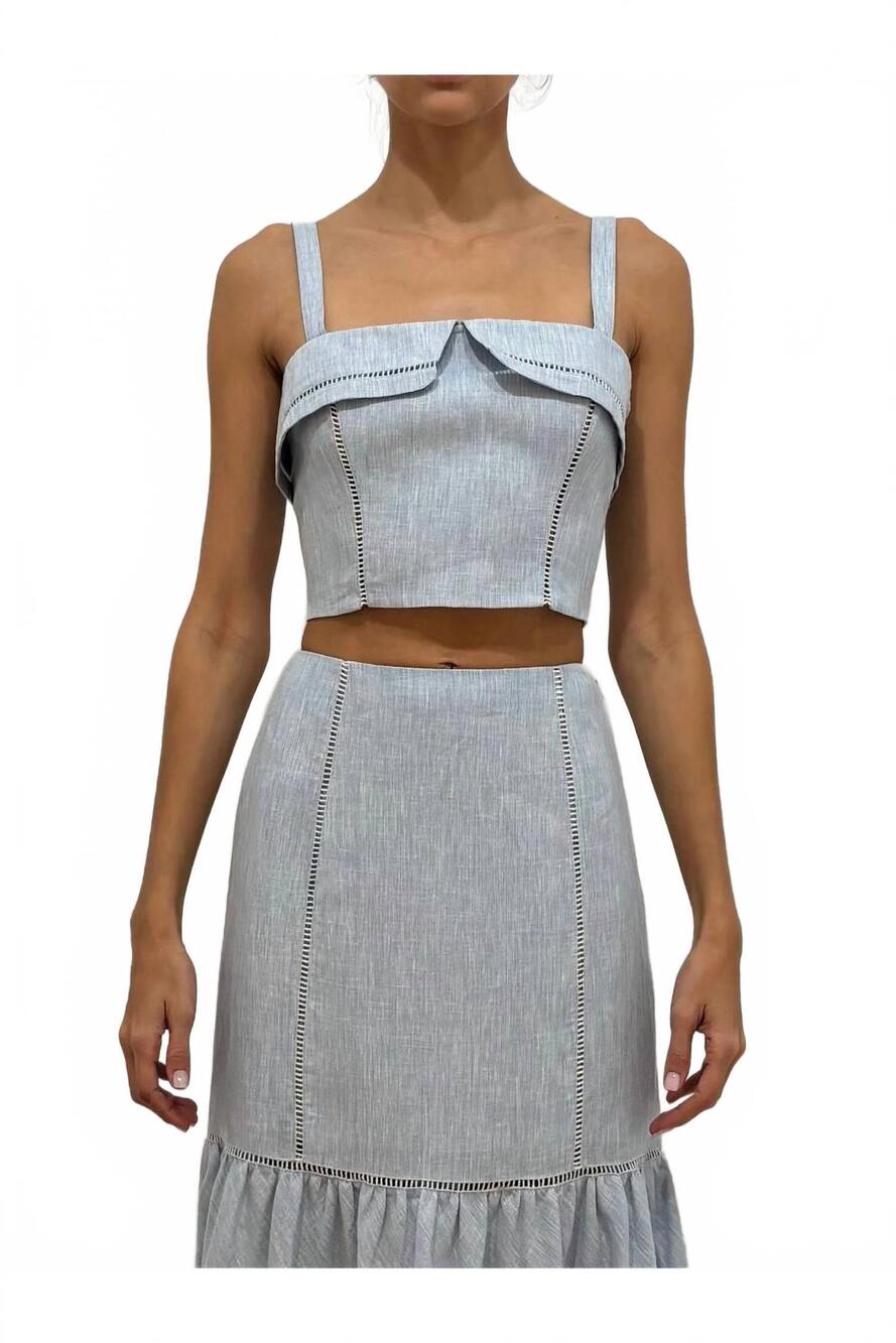 NEW HEVRON alba top in sky melange